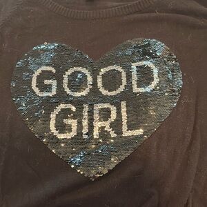 Good Girl/Bad Girl Sequin Heart Sweater